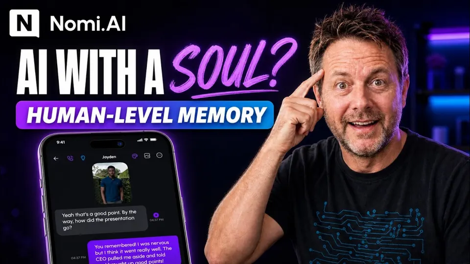 Anteprima del video YouTube «Nomi Review | Is This the Future of AI Companions?» (canale Mason AI Studio)